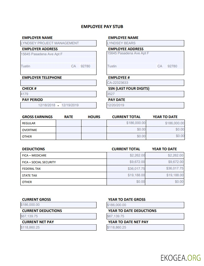 Bulletin de paie des employés modifié
